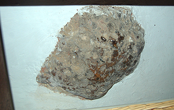 Pudding stone in Caddington church June 2012